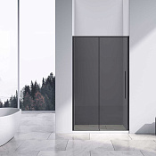 Vincea Slim-N Душевая дверь раздвижная 140x195h см, тонированное стекло 6 мм, цвет: черный матовый VDS-4SN140CGB