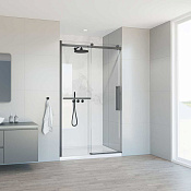 Vincea Como Soft Душевая дверь раздвижная 120x195h см, прозрачное стекло 8 мм, цвет: вороненая сталь VDS-1CS120CLGM