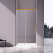 Vincea Slim-N Душевая дверь раздвижная 140x195h см, прозрачное стекло 6 мм, цвет: браш. золото VDS-4SN140CLG