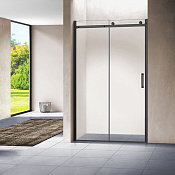 Vincea Como Душевая дверь раздвижная 130x195h см, прозрачное стекло 8 мм, цвет: черный матовый VPS-1C130CLB