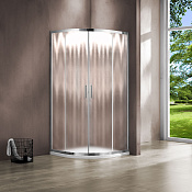 Vincea Garda Душевой уголок 100x100x190h см, текстурированное стекло 6 мм, цвет: хром VSQ-1G100CH