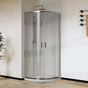 Vincea City Душевой уголок 80x80x195h см, прозрачное стекло 5 мм, цвет: хром VSQ-5CT800CL