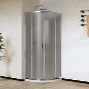 Vincea City Душевой уголок 90x90x195h см, текстурированное стекло 5 мм, цвет: хром VSQ-5CT900MT