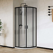 Vincea City Душевой уголок 90x90x195h см, прозрачное стекло 5 мм, цвет: черный матовый VSQ-5CT900CLB
