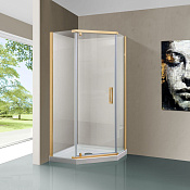 Vincea Stresa Душевой уголок 100x100x195h см, прозрачное стекло 6 мм, цвет: брашированное золото VSP-1S100CLG