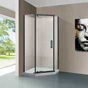 Vincea Stresa Душевой уголок 90x90x195h см, прозрачное стекло 6 мм, цвет: вороненая сталь VSP-1S900CLGM