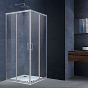 Vincea Rapid Душевой уголок 100x100x190h см, прозрачное стекло 6 мм, цвет: хром VSS-3R90/10CL