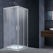 Vincea Rapid Душевой уголок 100x100x190h см, текстурированное стекло 6 мм, цвет: хром VSS-3R90/10MT