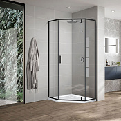 Vincea Slim-U Душевой уголок 90x90x200h см, прозрачное стекло 6 мм, цвет: черный матовый VSP-2SU900CLB