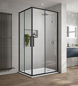 Vincea Slim-U Душевой уголок 100x80x200h см, прозрачное стекло 6 мм, цвет: черный матовый VSS-2SU8010CLB