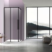 Vincea Slim-N Душевой уголок 100x90x195h см, прозрачное стекло 6 мм, цвет: черный матовый VSS-4SN9010CLB