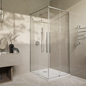 Vincea Slim-N Душевой уголок 100x90x195h см, прозрачное стекло 6 мм, цвет: брашированный никель VSS-4SN9010CLBN