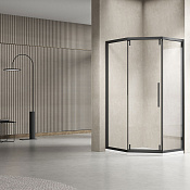 Vincea Show Душевой уголок 100x100x200h см, прозрачное стекло 6 мм, цвет: черный матовый VSP1-4SH100CLB