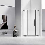 Vincea Slim-N Душевой уголок 100x100x195h см, прозрачное стекло 6 мм, цвет: вороненая сталь VSP-4SN100CLGM