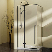 Vincea Slim-N Душевой уголок 90x90x195h см, прозрачное стекло 6 мм, цвет: черный матовый VSR-5SN9090CLB