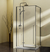 Vincea Slim-N Душевой уголок 100x90x195h см, прозрачное стекло 6 мм, цвет: вороненая сталь VSR-5SN9010CLGM