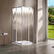 Vincea Garda Душевой уголок 100x80x190h см, текстурированное стекло 6 мм, цвет: хром VSS-1G8010CH