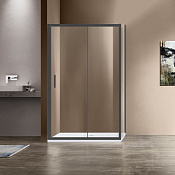 Vincea Garda Душевой уголок 140x80x190h см, прозрачное стекло 6 мм, цвет: вороненая сталь VSR-1G8014CLGM