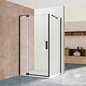 Vincea Extra Душевой уголок 90x100x200h см, прозрачное стекло 8 мм, цвет: черный матовый VSR-1E809010CLB