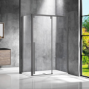 Vincea Lugano Душевой уголок 130x100x195h см, прозрачное стекло 8 мм, цвет: вороненая сталь VSR-1L1013CLGM-1