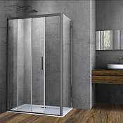 Vincea Soft Душевой уголок 110x90x195h см, прозрачное стекло 6 мм, цвет: вороненая сталь VSR-3SO9011CLGM