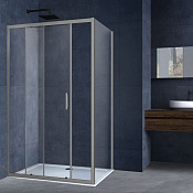 Vincea Alpha Душевой уголок 120x80x195h см, прозрачное стекло 6 мм, цвет: вороненая сталь VSR-3AL8012CLGM