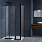 Vincea Alpha Душевой уголок 120x90x195h см, прозрачное стекло 6 мм, цвет: черный матовый VSR-3AL9012CLB
