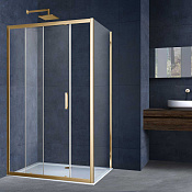 Vincea Alpha Душевой уголок 130x90x195h см, прозрачное стекло 6 мм, цвет: брашированное золото VSR-3AL9013CLG