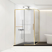 Vincea Slim Soft Душевой уголок 120x100x200h см, прозрачное стекло 6 мм, цвет: брашированное золото VSR-1SS1012CLG