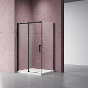 Vincea Dice Душевой уголок 160x100x200h см, прозрачное стекло 8 мм, цвет: черный матовый VSR-4D1016CLB