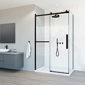 Vincea Como Soft Душевой уголок 110x80x195h см, прозрачное стекло 8 мм, цвет: черный матовый VSR-1CS8011CLB