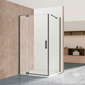 Vincea Extra Душевой уголок 90x90x200h см, прозрачное стекло 8 мм, цвет: вороненая сталь VSR-1E809090CLGM