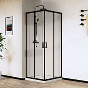 Vincea City Душевой уголок 100x90x195h см, прозрачное стекло 5 мм, цвет: черный матовый VSS-5CT9010CLB