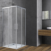 Vincea Soft Душевой уголок 90x90x195h см, прозрачное стекло 6 мм, цвет: хром VSS-3SO900CL