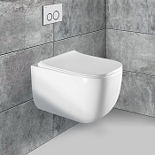 Vincea Form Унитаз подвесной безободковый 36x52,5 см, смыв воронка-водоворот, цвет: белый глянцевый VT1-35