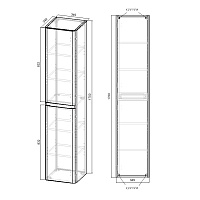 Vincea Vico Шкаф-пенал подвесной 35x35x170h см, цвет: G.White VSC-2V170GW