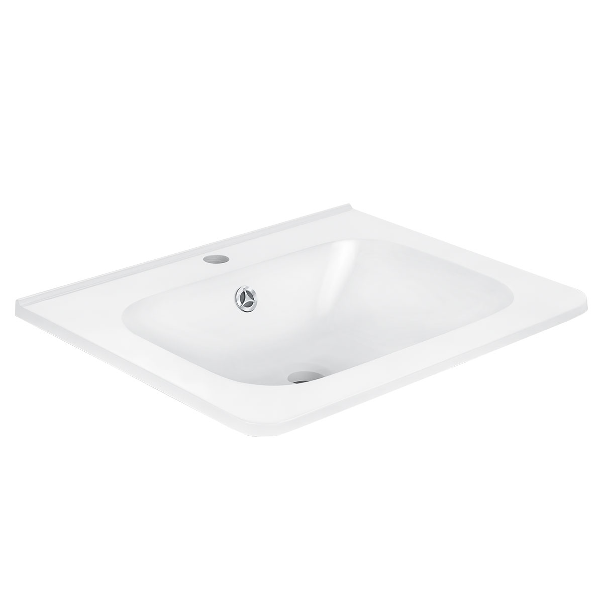 Vincea Раковина накладная 60x47,2 см, с переливом, цвет: белый VCB-2VP600W