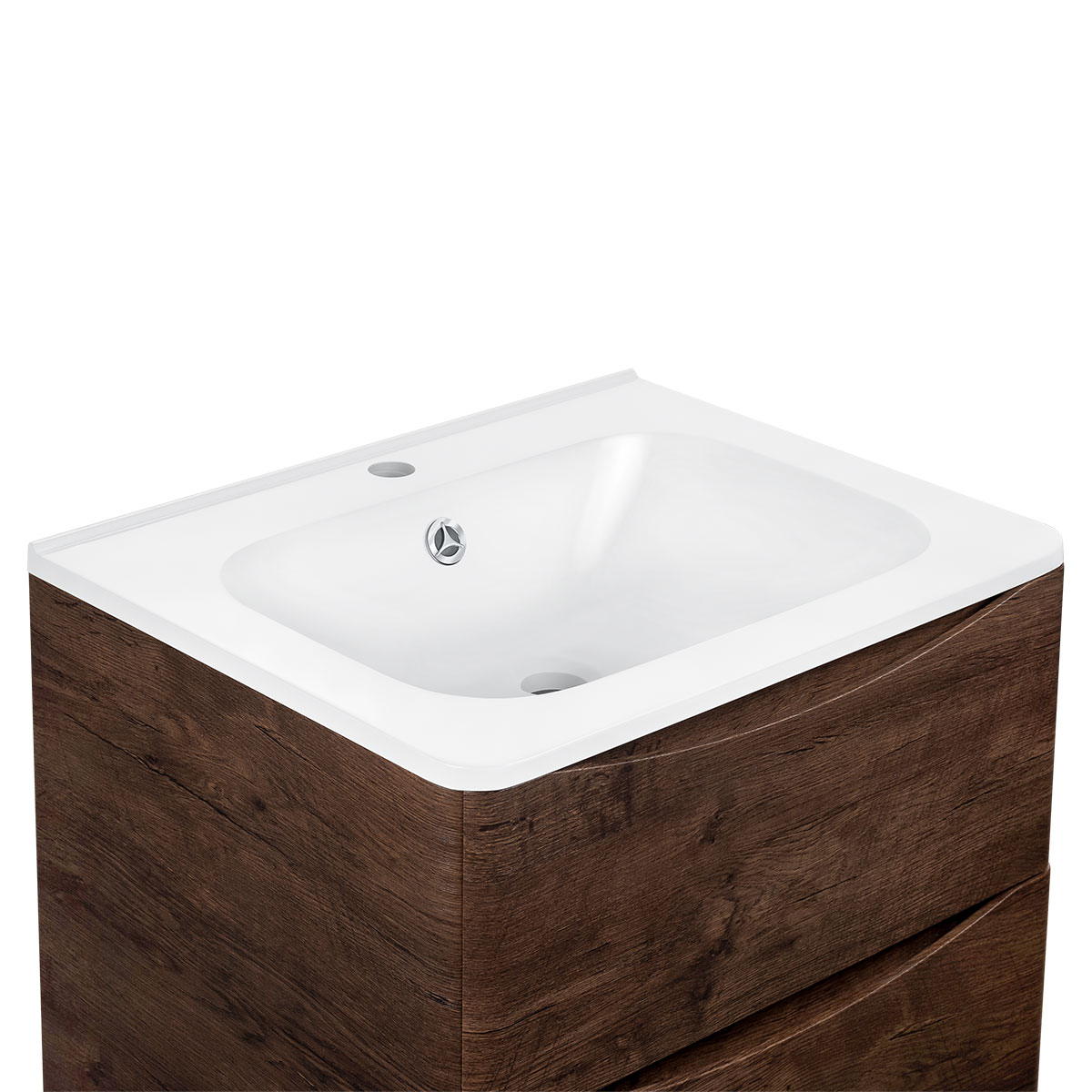 Vincea Раковина накладная 60x47,2 см, с переливом, цвет: белый VCB-2VP600W