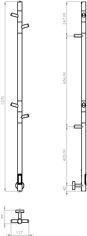 Vincea Полотенцесушитель электрический 12,7x137h см, с таймером, цвет: хром VTD-1DCE