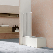 Vincea Шторка на ванну 100x145h см, прозрачное стекло 5 мм, цвет: хром VSB-1E100CL