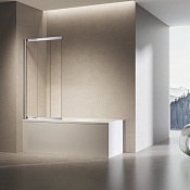 Vincea Шторка на ванну 90x140h см, левая, прозрачное стекло 6 мм, цвет: хром VSB-6E900CL-L