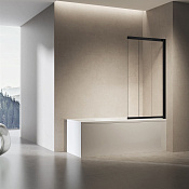 Vincea Шторка на ванну 90x140h см, правая, прозрачное стекло 6 мм, цвет: черный матовый VSB-6E900CLB-R