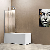 Vincea Шторка на ванну 80x140h см, текстурированное стекло 5 мм, цвет: хром VSB-11800CH