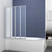 Vincea Шторка на ванну 100x140h см, прозрачное стекло 5 мм, цвет: хром VSB-31100CL