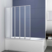 Vincea Шторка на ванну 120x140h см, универсальная, прозрачное стекло 5 мм, цвет: хром VSB-32120CL