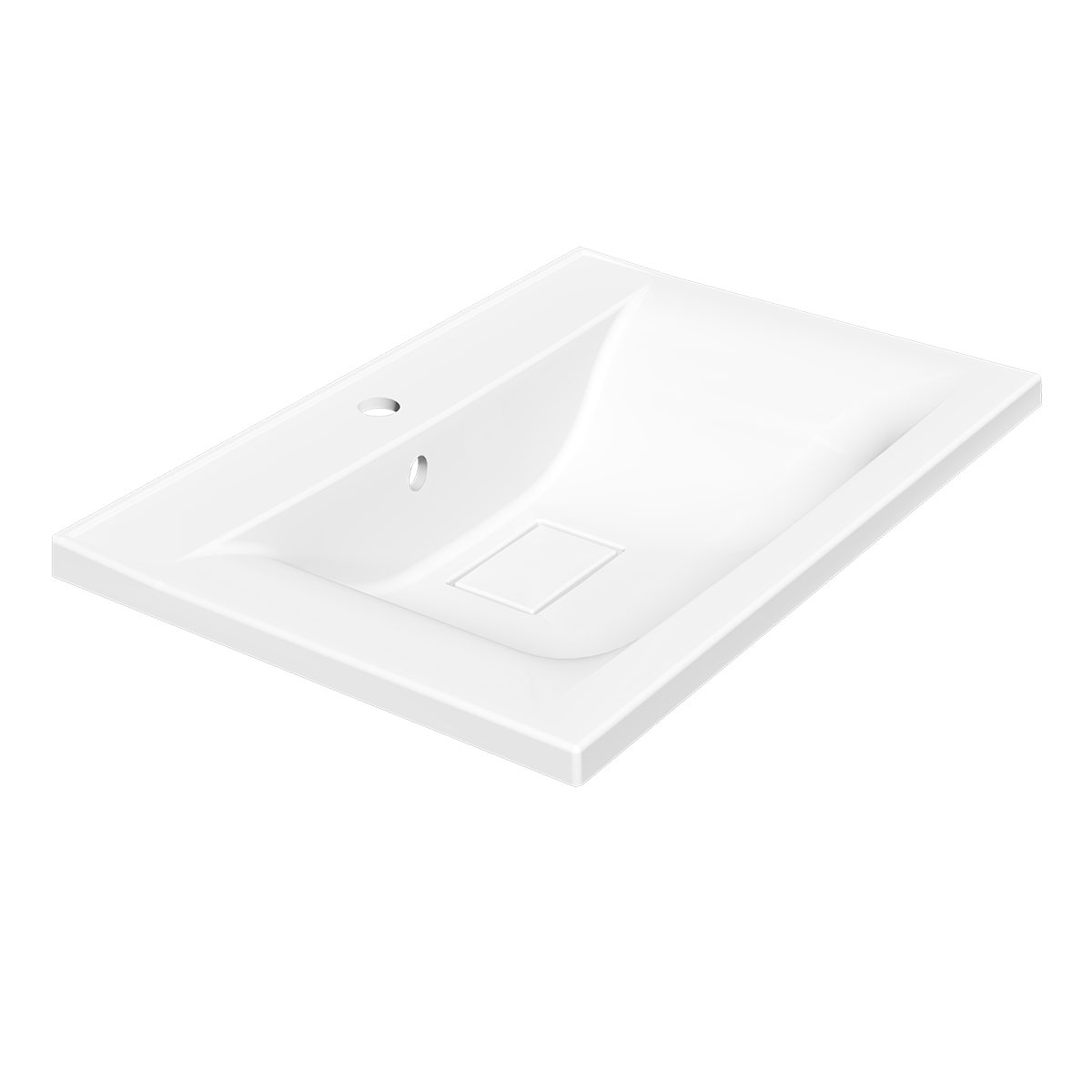 Vincea Раковина накладная 65x45 см, с переливом, цвет: белый VCB-3M650W