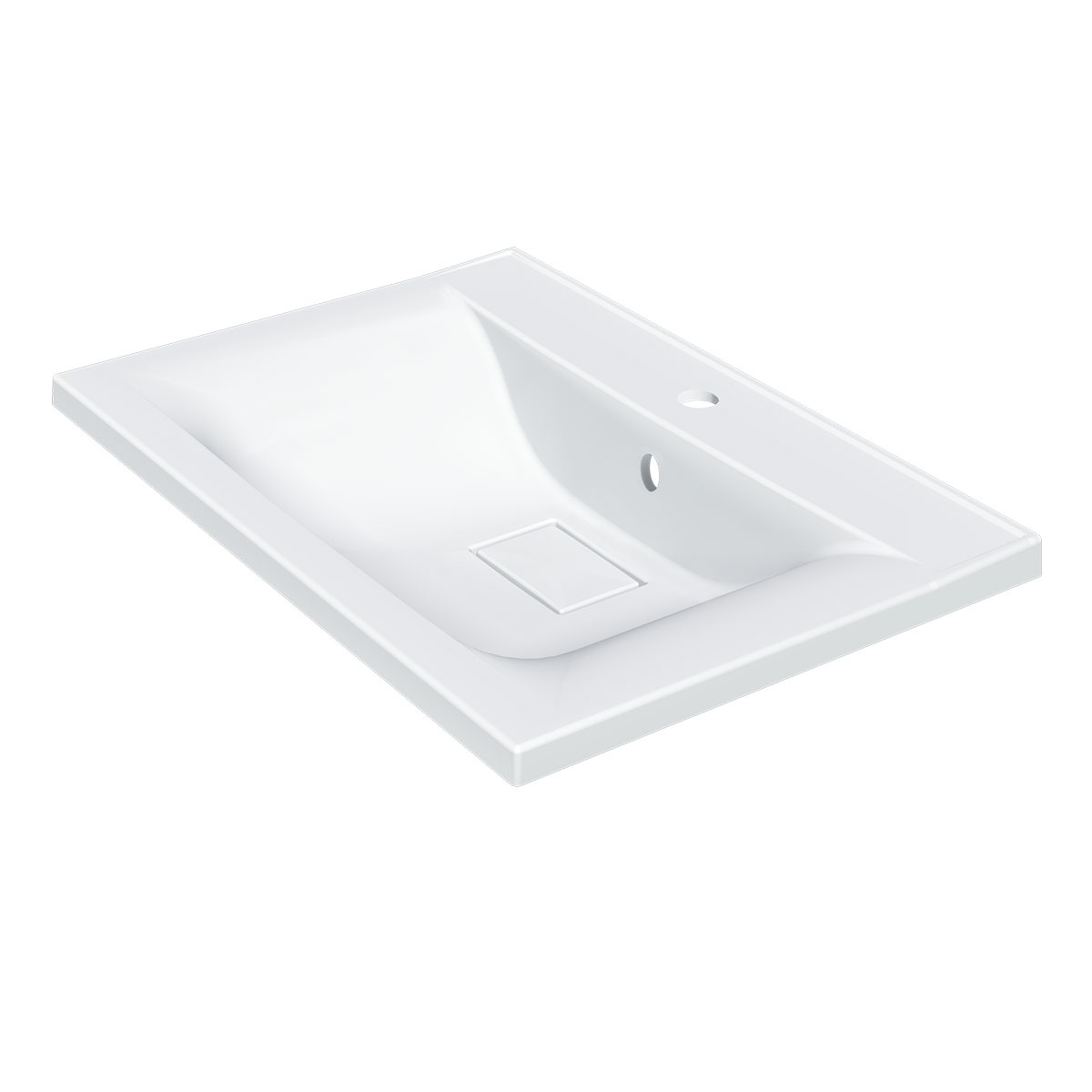 Vincea Раковина накладная 65x45 см, с переливом, цвет: белый VCB-3M650W