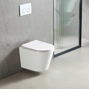 Vincea Piatti Унитаз подвесной безободковый 35,5x51,5 см, с сиденьем, цвет: белый глянцевый VT1-11T