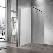 Vincea Walk-In Душевая перегородка 100x200h см, прозрачное стекло 8 мм, цвет: черный матовый VSW-1H100CLB