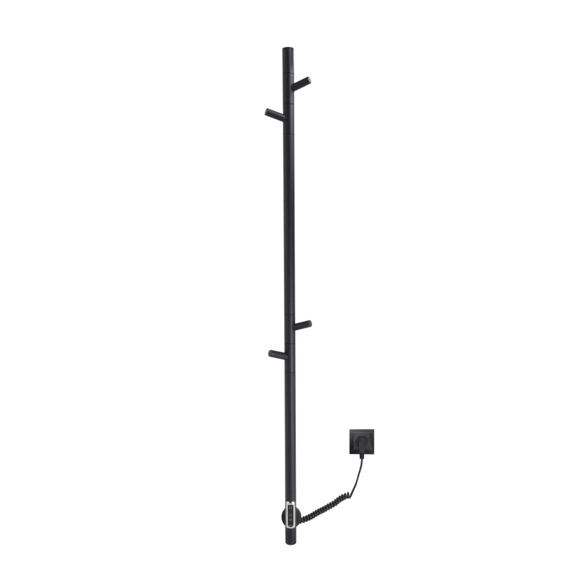 Vincea Полотенцесушитель электрический 12,7x137h см, с таймером, цвет: черный матовый VTD-1DBE